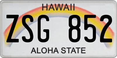 HI license plate ZSG852