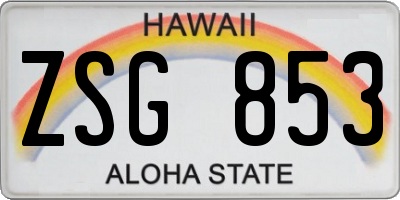 HI license plate ZSG853