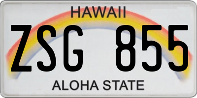 HI license plate ZSG855