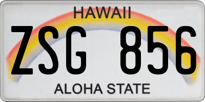 HI license plate ZSG856