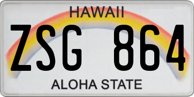HI license plate ZSG864