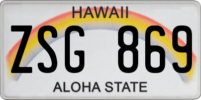 HI license plate ZSG869