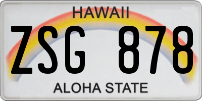HI license plate ZSG878