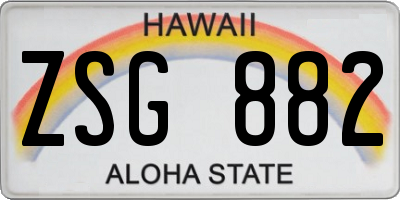 HI license plate ZSG882