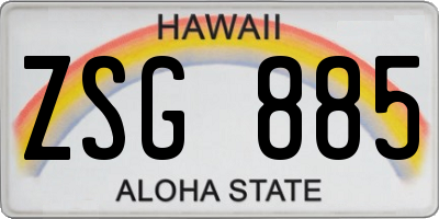 HI license plate ZSG885