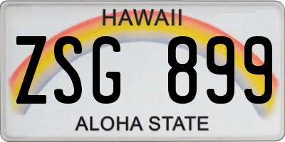 HI license plate ZSG899