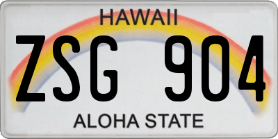 HI license plate ZSG904