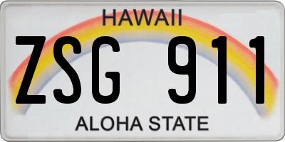 HI license plate ZSG911