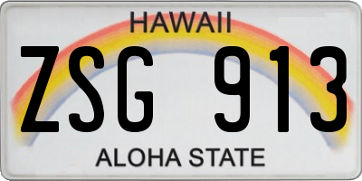 HI license plate ZSG913