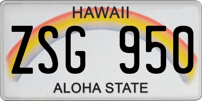 HI license plate ZSG950