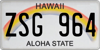 HI license plate ZSG964