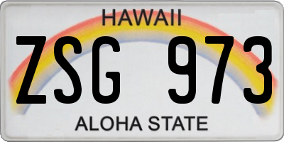 HI license plate ZSG973