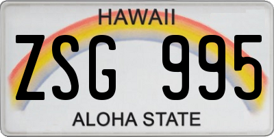 HI license plate ZSG995