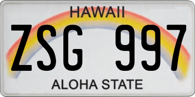 HI license plate ZSG997