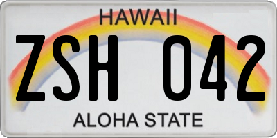 HI license plate ZSH042
