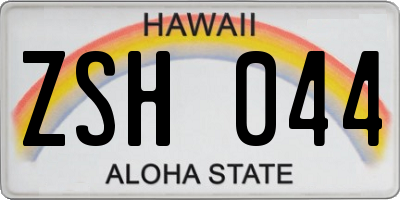 HI license plate ZSH044