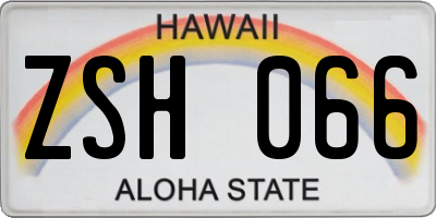HI license plate ZSH066