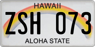 HI license plate ZSH073
