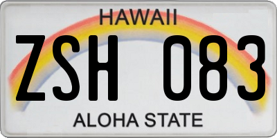 HI license plate ZSH083