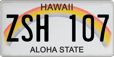 HI license plate ZSH107