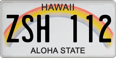 HI license plate ZSH112