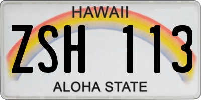 HI license plate ZSH113
