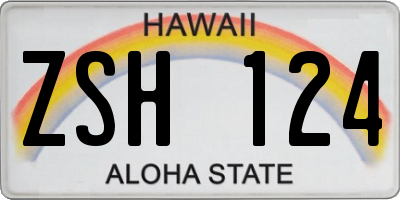 HI license plate ZSH124
