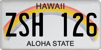 HI license plate ZSH126