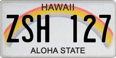 HI license plate ZSH127