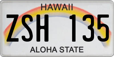 HI license plate ZSH135