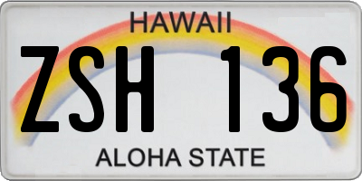 HI license plate ZSH136