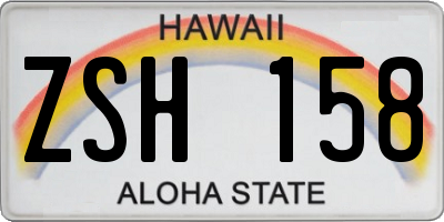 HI license plate ZSH158