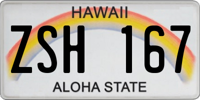 HI license plate ZSH167