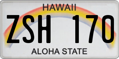HI license plate ZSH170