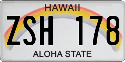 HI license plate ZSH178