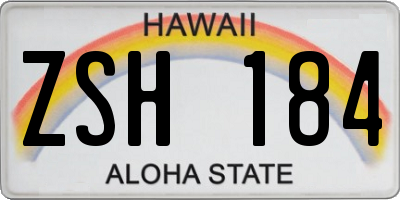 HI license plate ZSH184