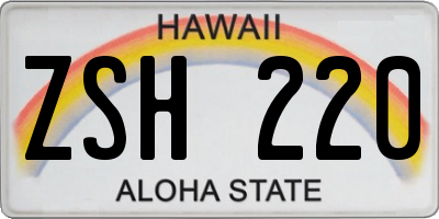 HI license plate ZSH220