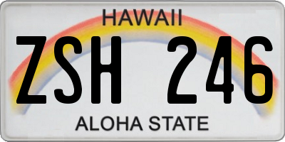HI license plate ZSH246