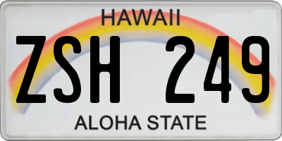 HI license plate ZSH249