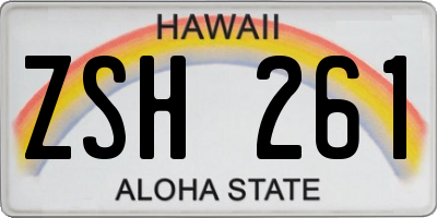 HI license plate ZSH261