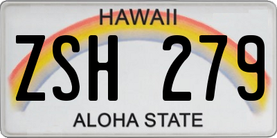 HI license plate ZSH279