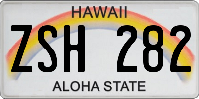 HI license plate ZSH282
