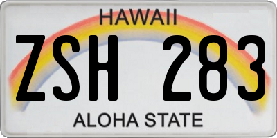 HI license plate ZSH283