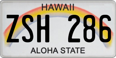 HI license plate ZSH286