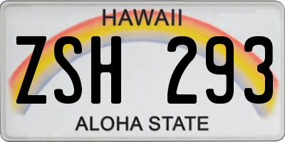 HI license plate ZSH293