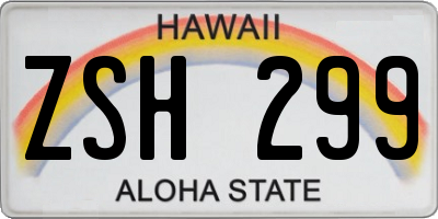HI license plate ZSH299
