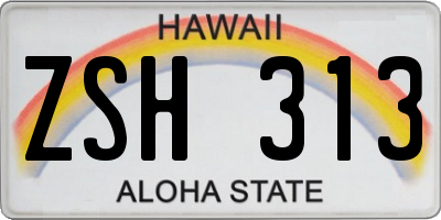 HI license plate ZSH313