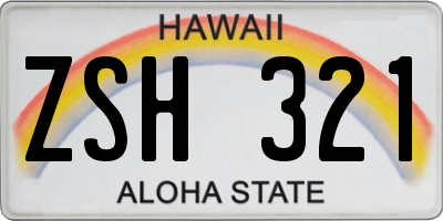 HI license plate ZSH321