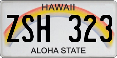 HI license plate ZSH323