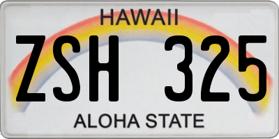 HI license plate ZSH325